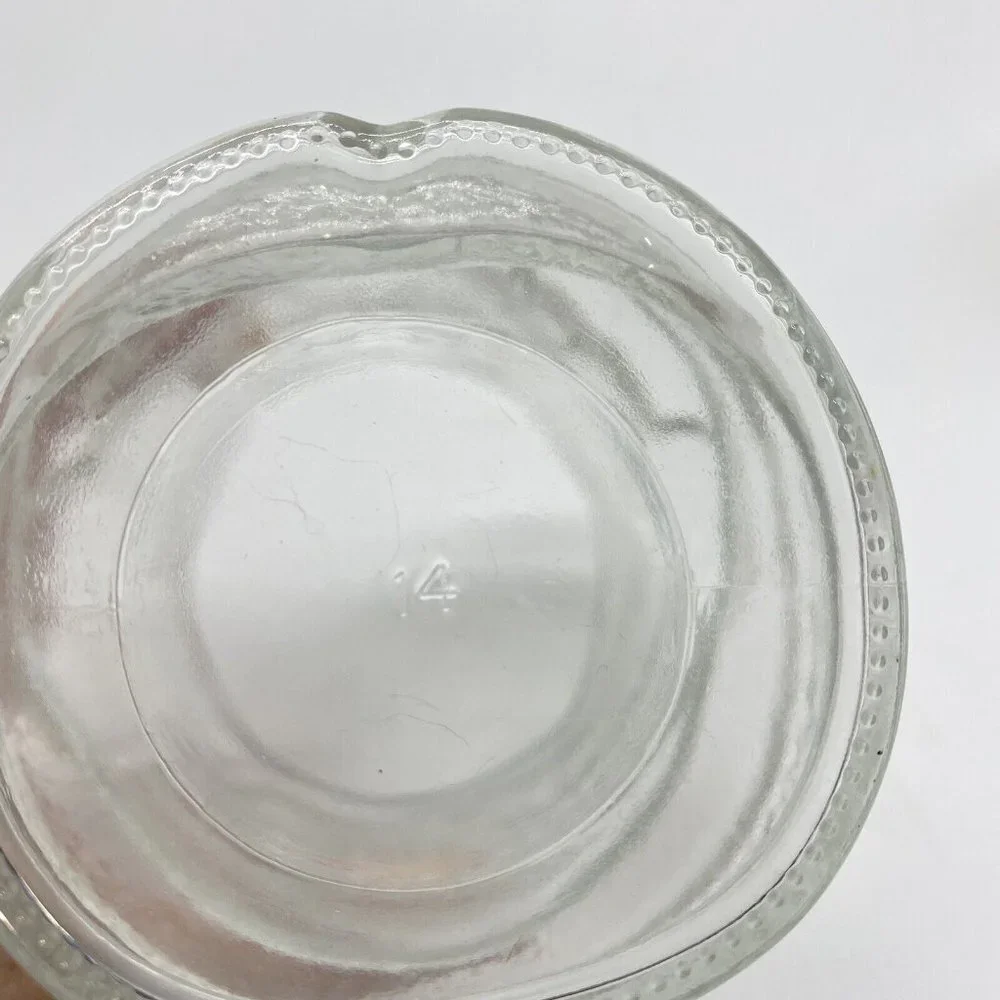 Christmas Glass Santa Claus Shaped Jar w/‎ Hat Shaped Lid Holiday 8